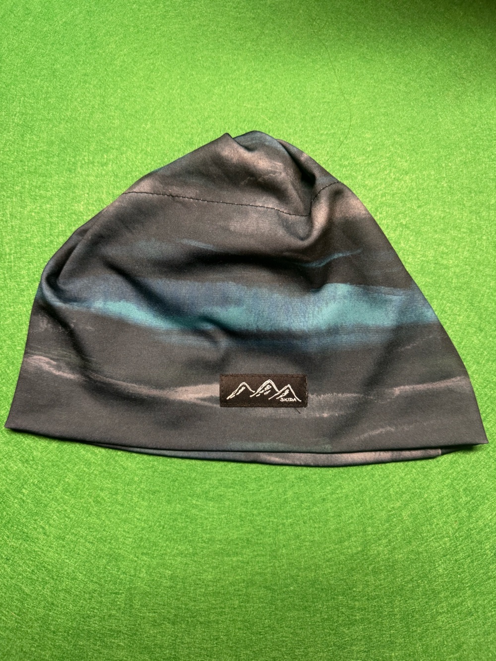 Men's Black & Teal Mountain-Logo Beanie - Unbranded